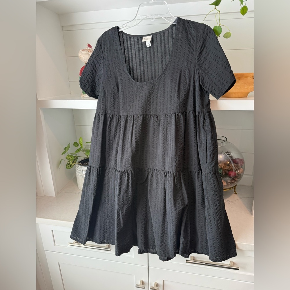 a new day Black Textured Mini Dress